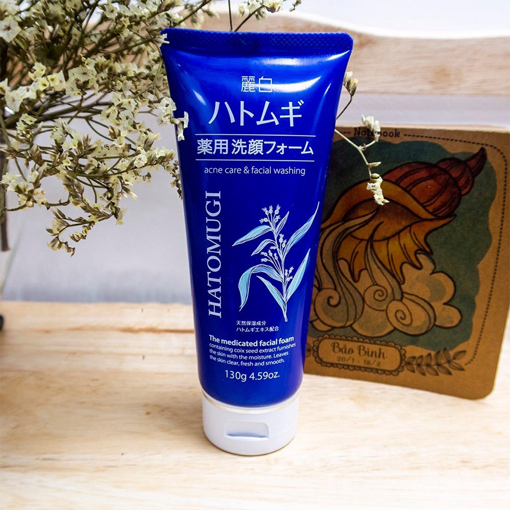 Sữa Rửa Mặt Ngừa Mụn Hatomugi Acne Care & Facial Washing 130g