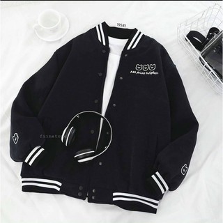 Bomber nỉ bo viền+mặt gấu