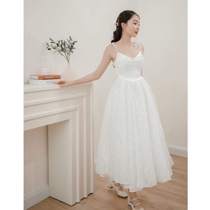 Daisy dress- đầm 2 dây bồng bềnh 3 lớp hoa mai - CHITS
