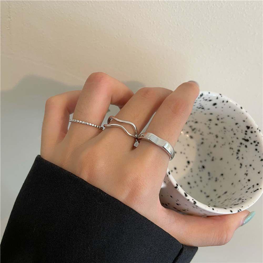 Set 3 Nhẫn Đeo Tay Phong Cách Retro Thời Trang Cho Nữ