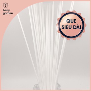 Que Khuếch Tán Tinh Dầu Thay Thế - Siêu Dài 30cm Màu Trắng – Tặng 3 Tinh Dầu Mẫu Thử – Heny Garden