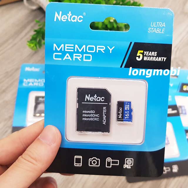 Thẻ nhớ netac 16GB Chính hãng- Bảo hành 5 năm- Lưu trữ tốc độ cao