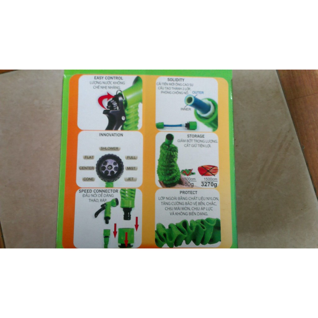 Bộ dây vòi rửa xe, tưới cây co giãn 10m-20m