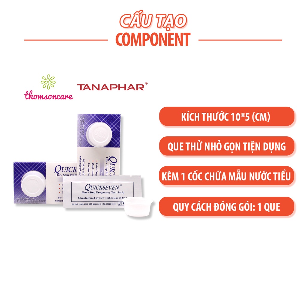 Combo 3 que thử thai Quickseven Che tên khi giao - test thử thai nhanh tại nhà,2 vạch sớm, nhanh hiệu quả tức thì