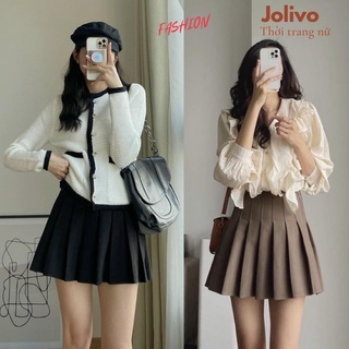 Chân váy xếp ly tennis xếp ly dáng ngắn xòe 2 lớp kéo khóa jolivo aa6663