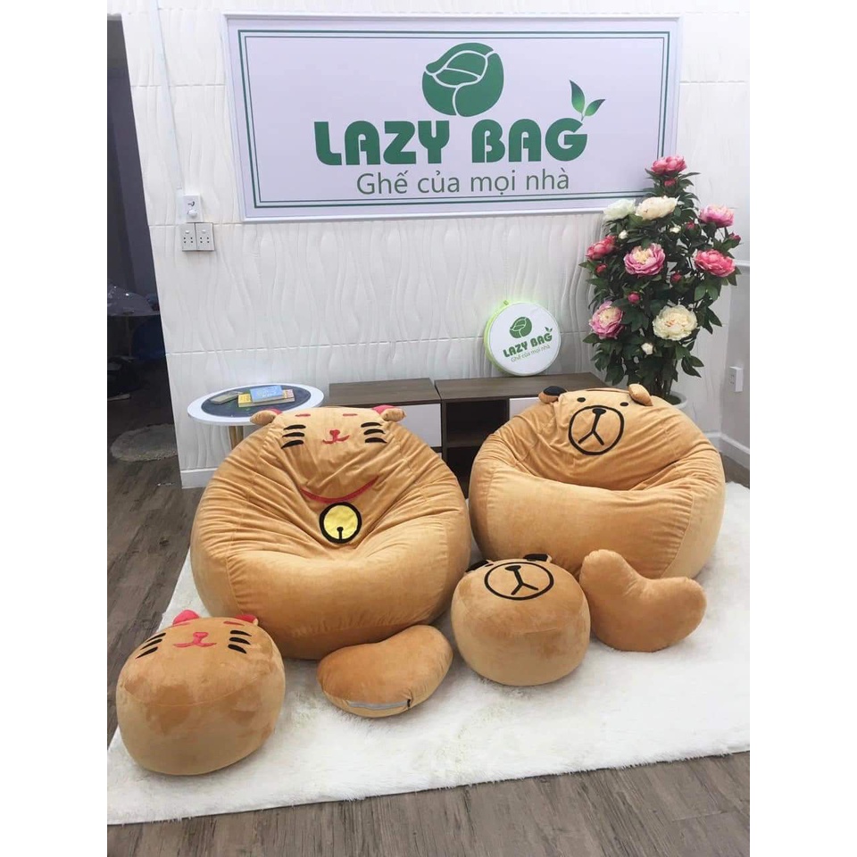 Ghế Lười Hạt Xốp Mèo Thần Tài vừa trang trí nhà vừa thư giãn