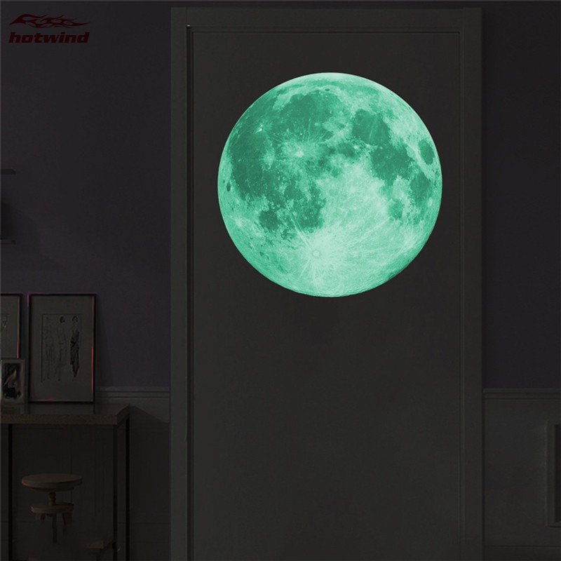 Miếng dán tường hình mặt trăng 3D 12cm/20cm phát sáng trang trí nội thất | BigBuy360 - bigbuy360.vn