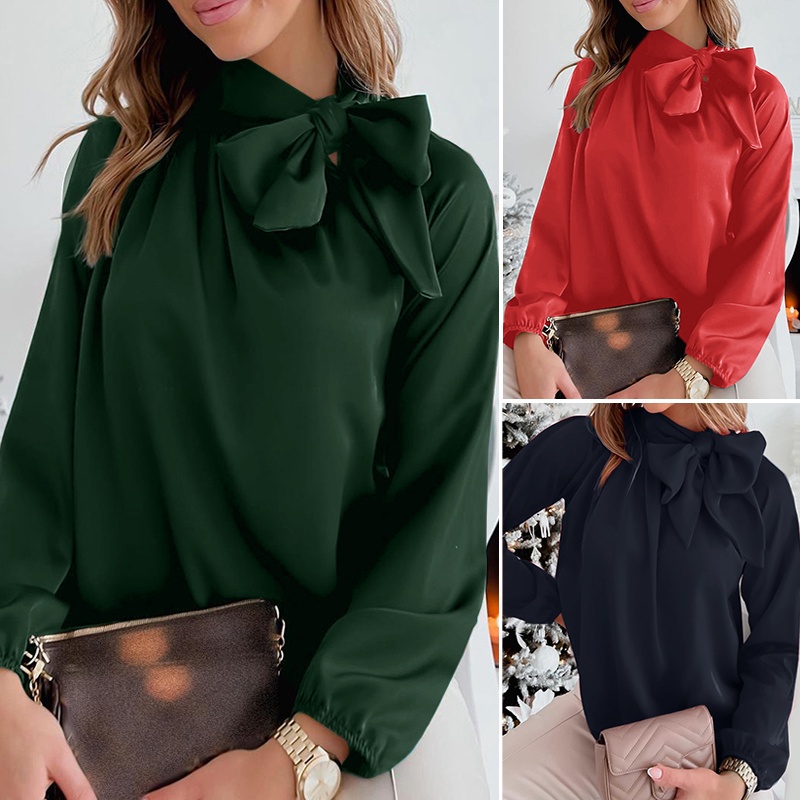 Áo kiểu ZANZEA cổ tròn tay phồng màu trơn thanh lịch phong cách Châu Âu cho nữ