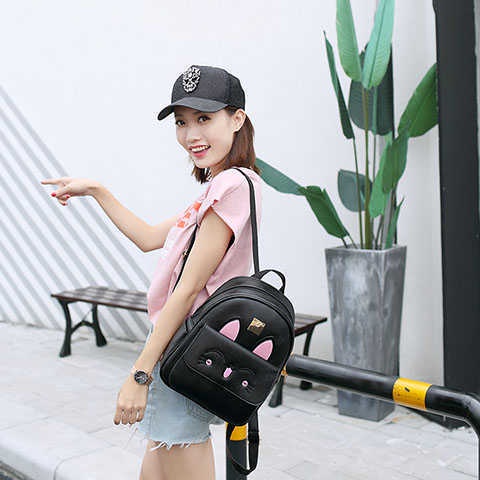 Balo Da Nữ Mềm Thời Trang, Balo Mini Nữ Tai Thỏ Điệu Đà Chất Da Simili