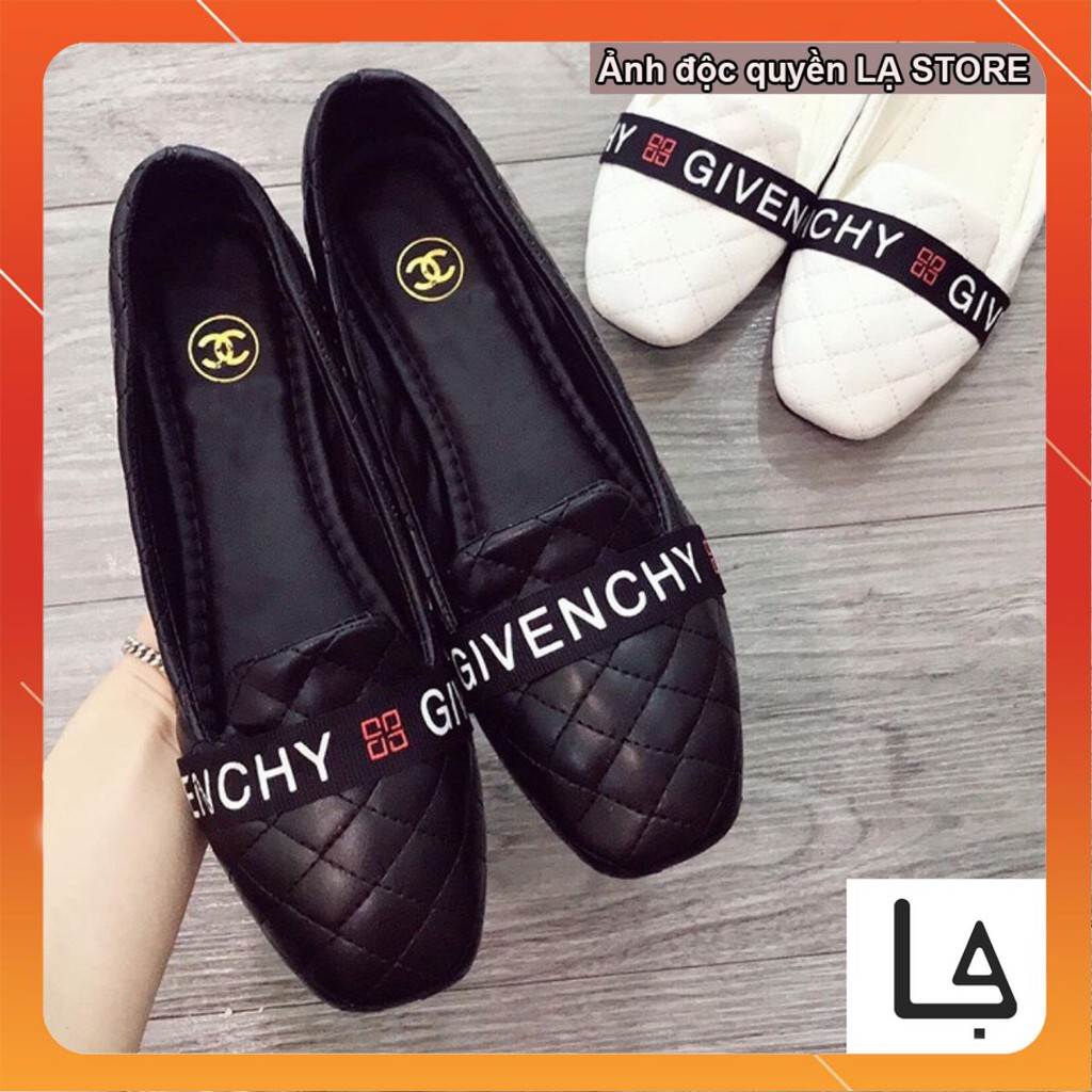 Giày nữ đế bệt given 2 màu đen và kem