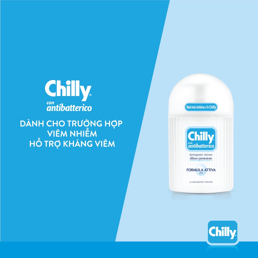 Combo 2 Dung dịch vệ sinh phụ nữ Chilly Gel + Protect chiết xuất bạc hà ngừa vi khuẩn, chai 200ml x 2