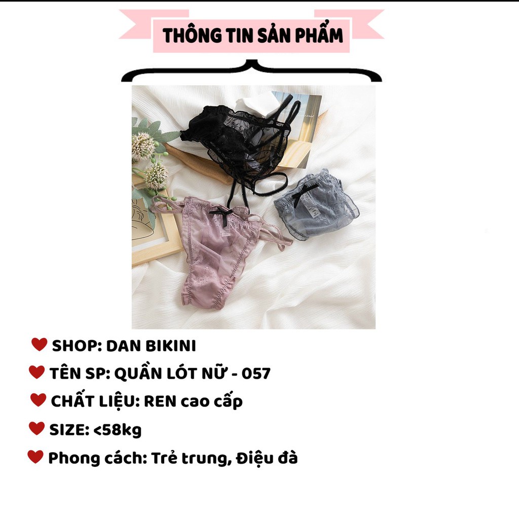 Quần Lót Lọt Khe - Quần Lót Ren Sexy nữ lọt khe thiết kế dây hai mảnh gợi cảm sexy mã 057