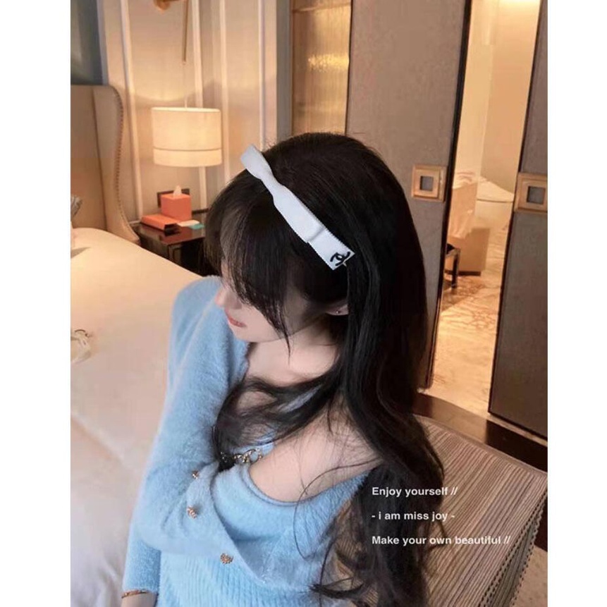 Chanel Băng Đô Cài Tóc Bằng Da Bản Rộng Cho Nữ