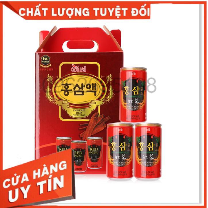 Nước Hồng Sâm Hàn Quốc Cowell Korean Red Ginseng Drink 12 lon x 175ml