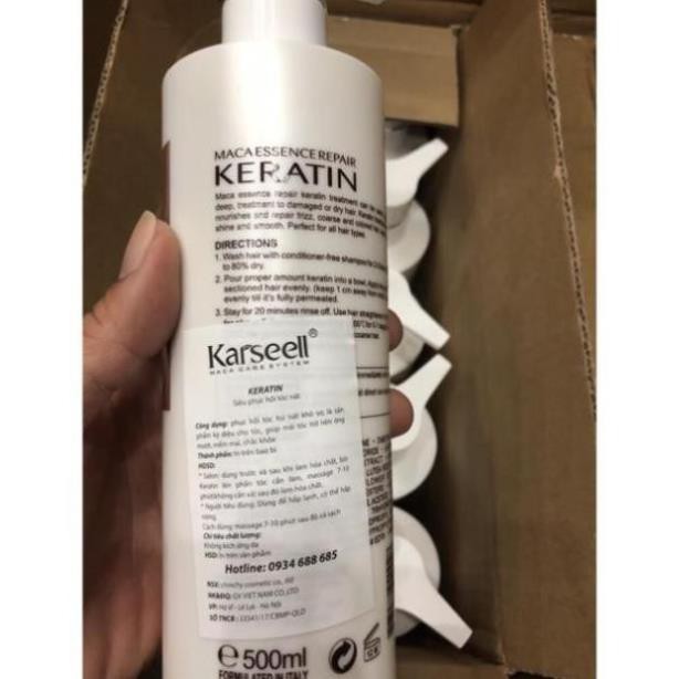 PHỤC HỒI TÓC NÁT KERATIN karseell chai 500ml phục hồi tóc yếu nát khô sơ trẻ ngon