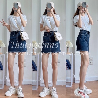[Ảnh thật/Video] Chân váy bò basic may gấu Jummy Hàn Quốc