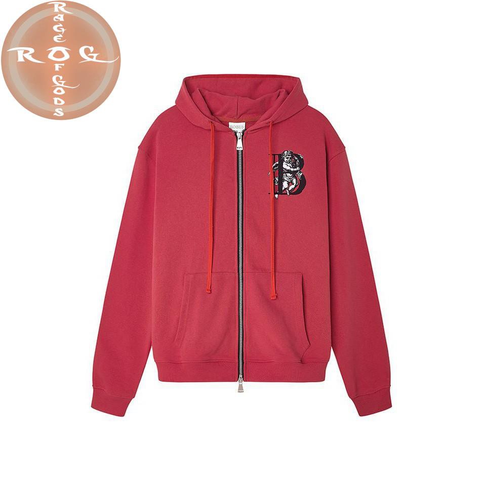 Áo khoác áo hoodies zip thiên thần B BOBUI CHUẨN REAL - màu đỏ
