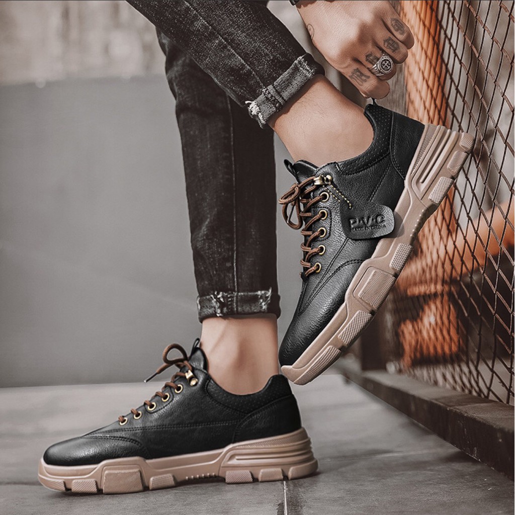 Giày Nam PVC - Giày thể thao nam Sneaker Tăng Chiều Cao Độn đế 3cm, Đính tem, Siêu Nhẹ, Cực Ngầu,  2021 | BigBuy360 - bigbuy360.vn