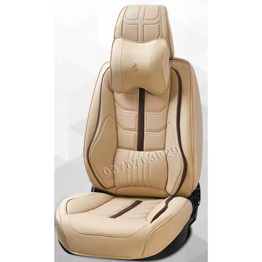 Bọc ghế ô tô, Áo ghế ô tô 9D mẫu ngựa Ferrari thể thao cao cấp da chuẩn
