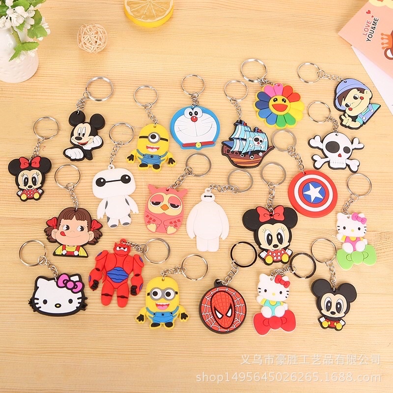 Móc khoá hoạt hình silicon 1 mặt