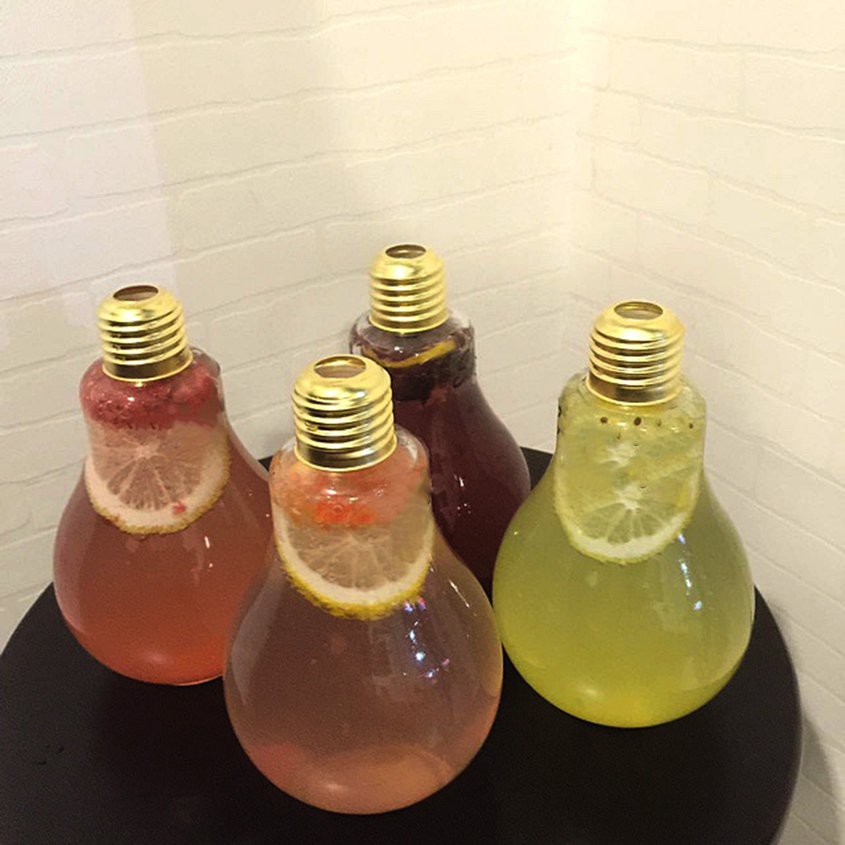 Chai đựng nước hình bóng đèn sáng tạo phong cách mùa hè dễ thương tiện dụng