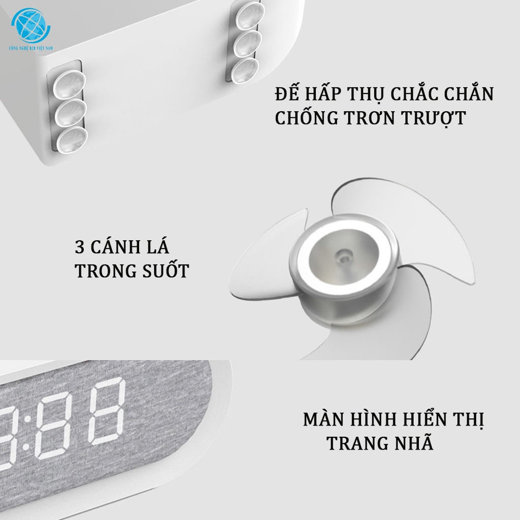 Đế sạc không dầy tích hợp đồng hồ, quạt không dây Xiaomi HL Yue life tích hợp 3 trong 1
