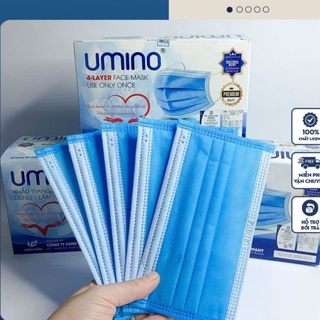 Hộp 50 chiếc Khẩu trang y tế 4 lớp UMINO màu XANH