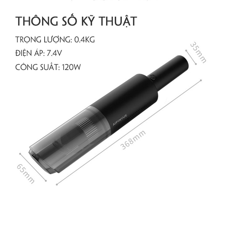 Máy hút bụi cầm tay đa năng không dây bộ lọc HEPA sạc USB 8V