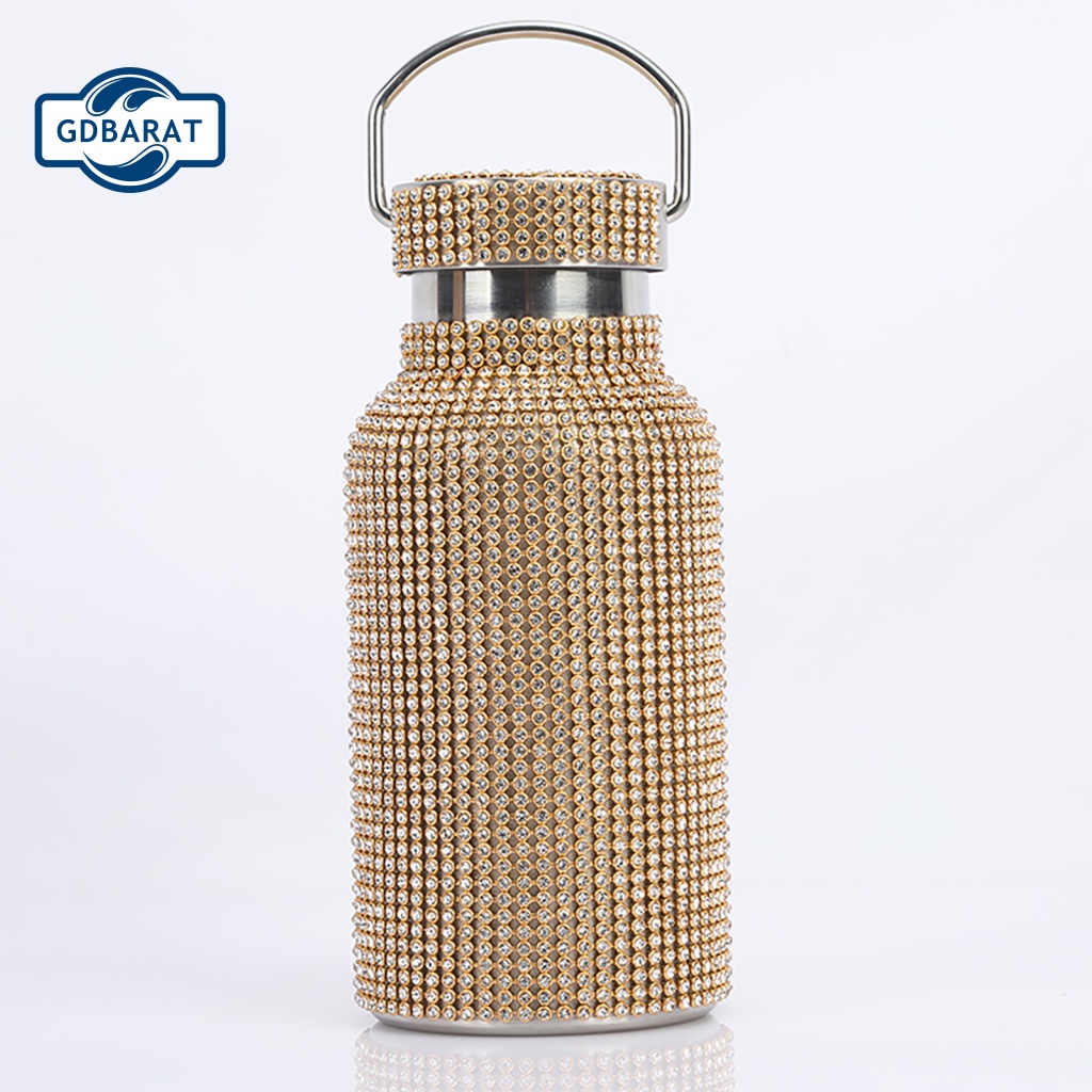 Bình Đựng Nước Giữ Nhiệt Bằng Thép Không Gỉ Đính Kim Cương Giả