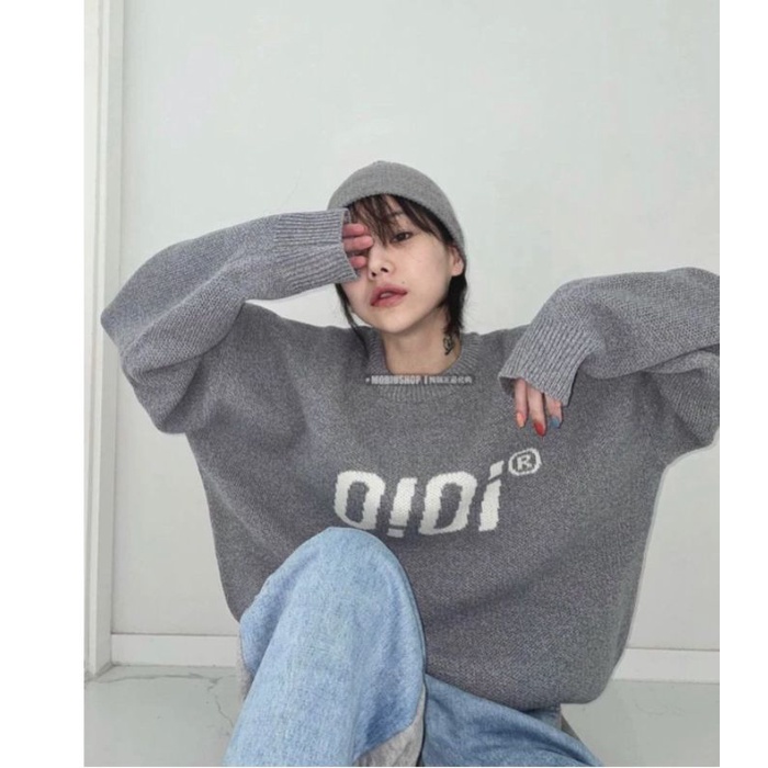 Áo Len Lót Nỉ OI OI Nữ[FREESHIP]Sweater from rộng dài tay,Hodie zip màu xám tiêu
