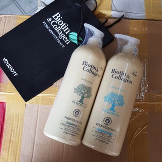 COMBO DẦU GỘI XÃ BIOTIN COLLAGEN (TRẮNG) PHỤC HỒI CHỐNG RỤNG TÓC 1000ML