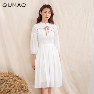 Đầm nữ cổ tàu phối viền DA10109 GUMAC