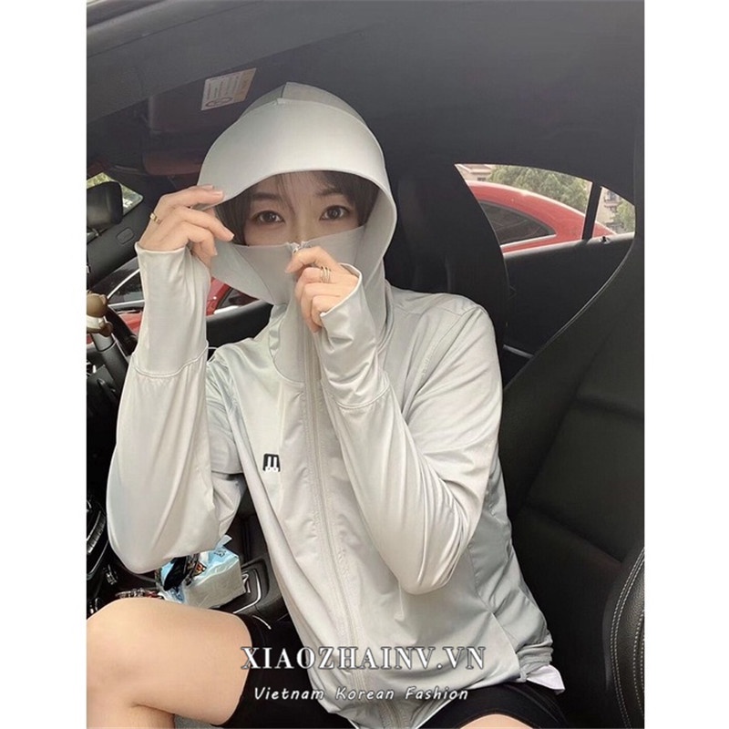 Áo Khoác cardigan Chống Nắng Vải Lụa Lạnh Mỏng Tay Dài Dáng Rộng Có Mũ Trùm Thời Trang Mùa Hè 4 Màu Cho Nữ