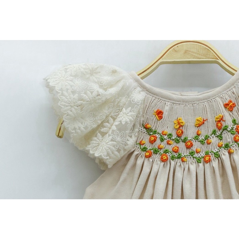 ĐẤM SMOCK ĐÔI MẸ VÀ BÉ REN KEM