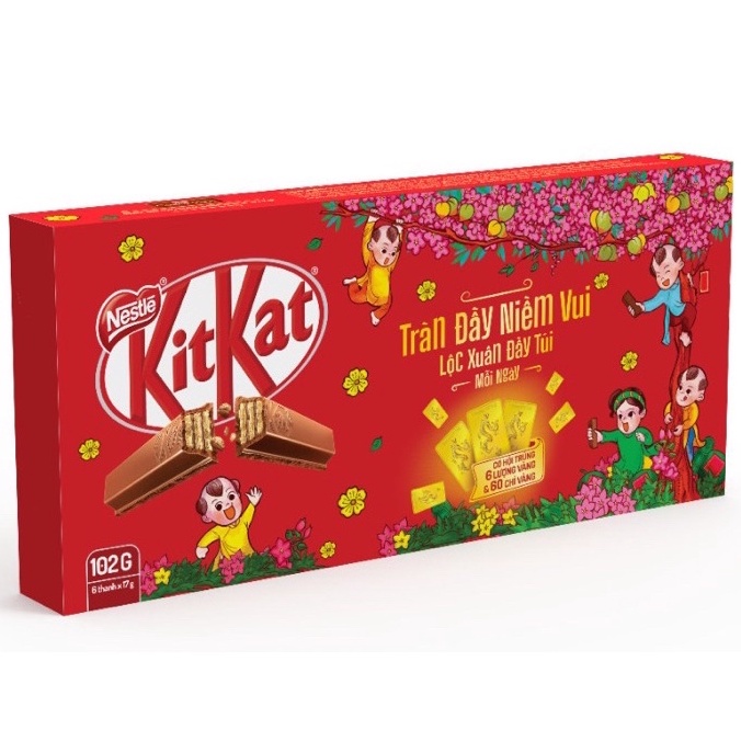 Thanh bánh xốp phủ socola KitKat làm quà tặng, ăn vặt đều mê.