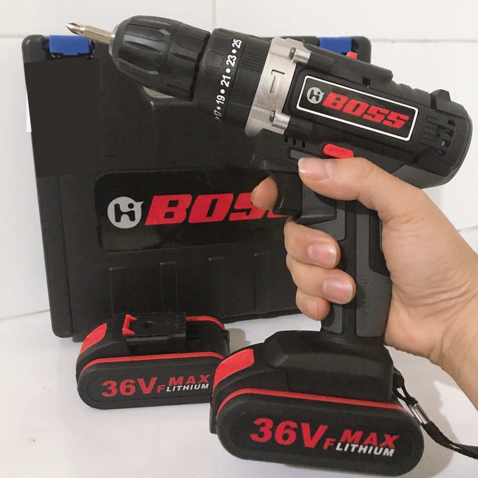 TẶNG BỘ PHỤ KIỆN - MÁY KHOAN BOSS 36V CÓ BÚA LÕI ĐỒNG , KHOAN TƯỜNG BẮN TÔN CỰC KHỎE