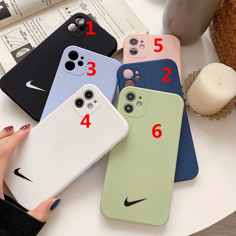 Ốp điện thoại mềm màu kẹo ngọt họa tiết logo Nike cho IPhone 11 Pro Xs Max XR 7 Plus 8 6s 6 SE 2020