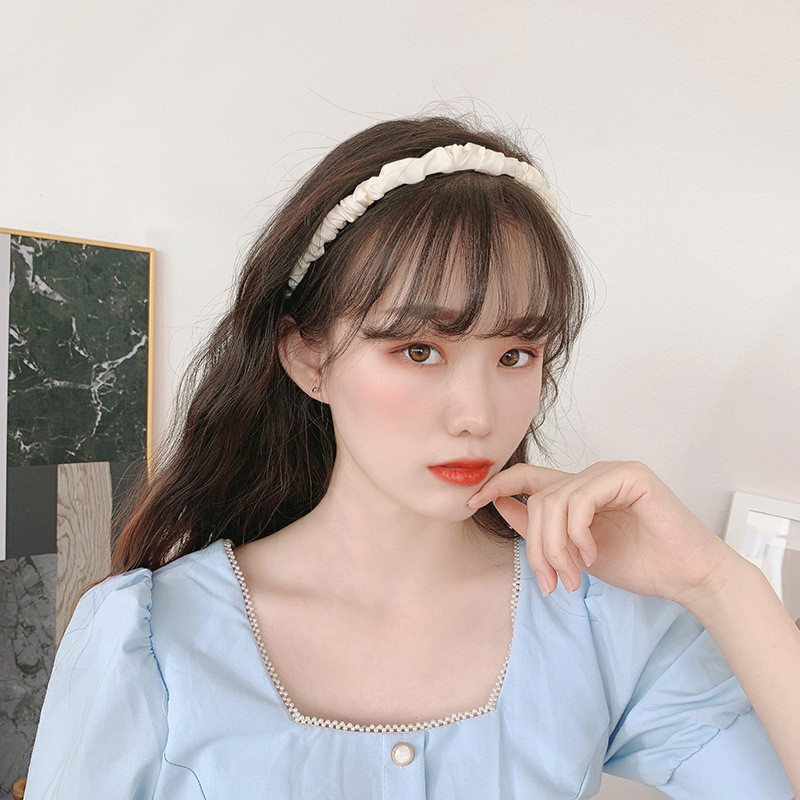 Băng Đô Vải Màu Trơn Thời Trang Hàn Quốc Cho Nữ