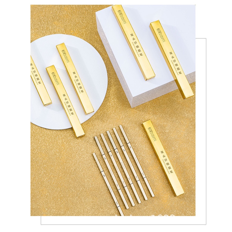 Bút Kẻ Lông Mày Hai Đầu Chống Thấm Nước Lâu Trôi Tự Nhiên Với 6 Màu Lựa Chọn