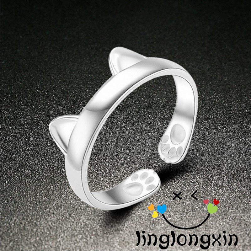 Nhẫn Bạc Hình Tai Mèo Dễ Thương Cho Nữ