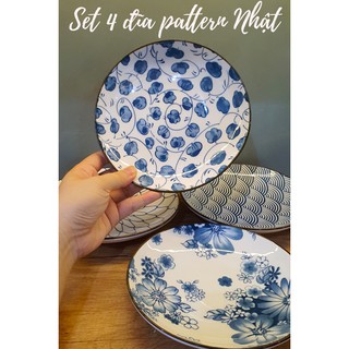 Set 4 đĩa pattern Nhật Bản