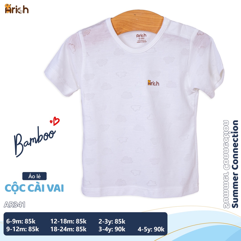 ÁO CÀI VAI TAY NGẮN VẢI SỢI TRE CAO CẤP ARICH SIZE 6M-5Y