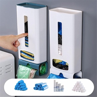 Convenient wall-mounted 2-compartment nylon garbage bag bag box