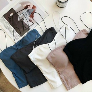 Áo ngực Bra quây 2 dây mỏng chất liệu cotton không gọng mút dày