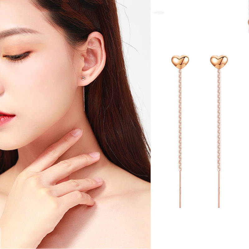 Đôi Khuyên tai hình trái tim mạ vàng thời trang sang trọng cho nữ