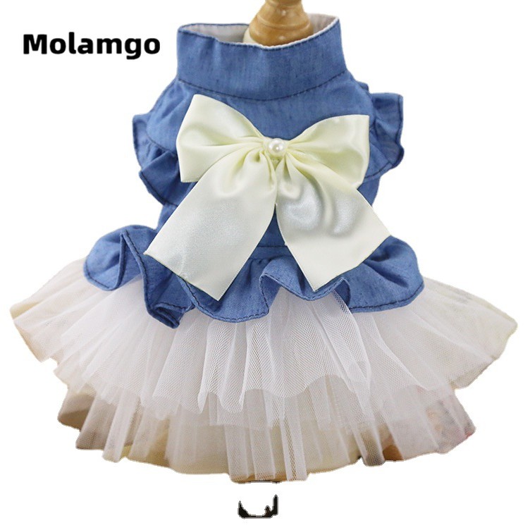 Đầm Vải Tuyn Phối Hoa Hồng Thời Trang Mùa Hè Cho Thú Cưng Cỡ Nhỏ XS-2XL