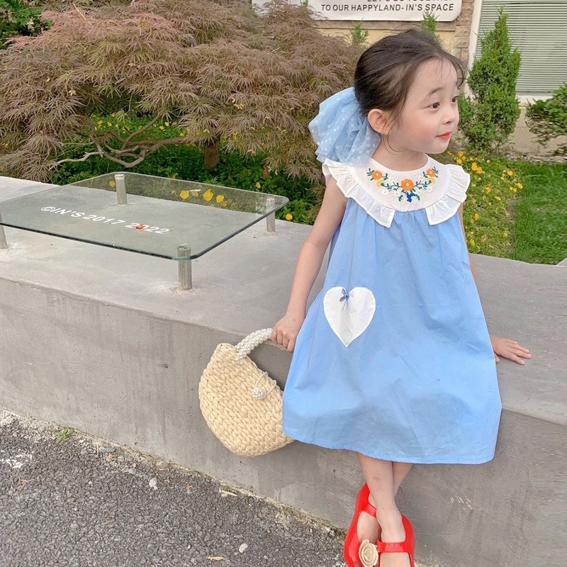 Đầm Không Tay Chất Liệu Cotton Thiết Kế Mới Thời Trang Mùa Hè Dành Cho Bé Gái