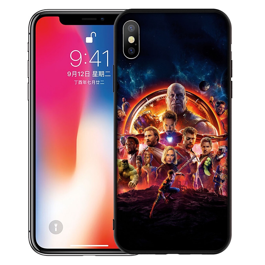 Ốp điện thoại silicone mềm hình Avengers Marvel Iron Man bảo vệ cho iPhone 11 Pro XR X XS Max 7 8 6 6s Plus