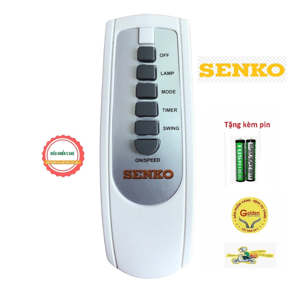 Điều khiển quạt SenKo chính hãng nhà máy sản xuất- tặng kèm pin - Remote Senko - Remote Quạt Senko chính hãng