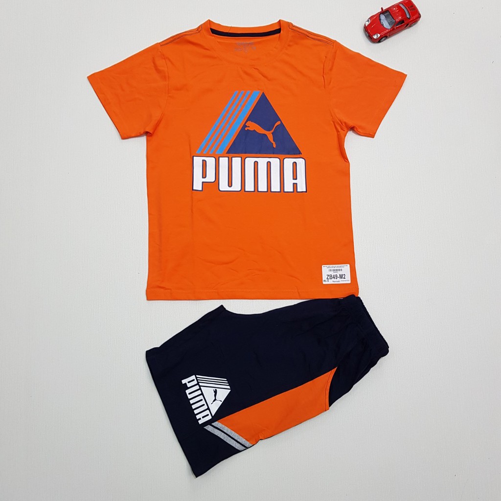 ZB49-M1- Bộ BT cotton,cộc tay,in puma,ghi,Made in VietNam,size đại 14-22/ri5,(combo 5 sản phẩm từ nhỏ đến lớn)